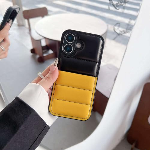 Coque doudoune iPhone 16 15 14 Pro Max tissu doux coussin d'air antichoc