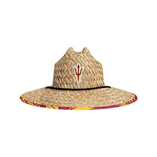 Image of FOCO Men's NCAA College Team Logo Floral Straw Sun Hat