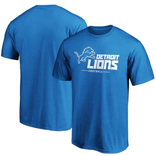 NFL Kids Youth 4-20 Officially Licensed Team Spirit Game Day Performance T-Shirt (7 Detroit Lions - Blue)