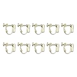 Buxuaaaa Clip convertidor de aretes chapado con tensión ajustable para mayor comodidad de uso ajustable en forma de U, talla única, como se describe, como se describe