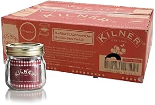 Kilner Set of 12 250ml Screw Top Glass Storage Jars, 0.25 Litre
