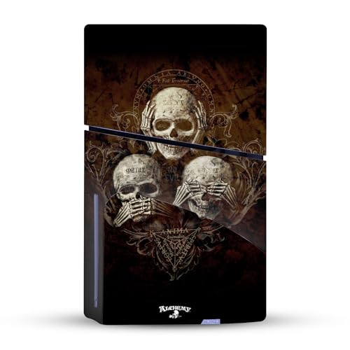 Skin PS5 Slim Alchemy Gothic en vinyle de qualité supérieure édition trois crânes - 3