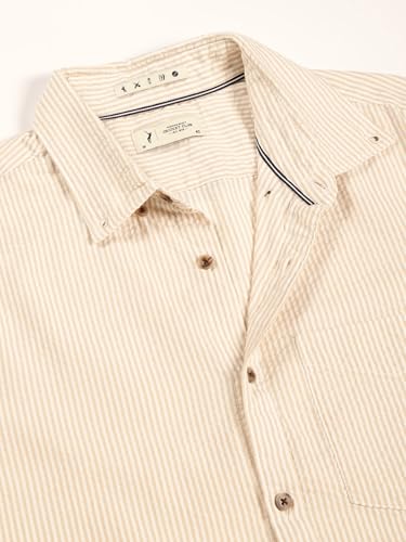 Image of Thomas Scott Men's | Slim Fit | Striped Design | Button-Down Collar | 100% Cotton Casual Shirt for Mens