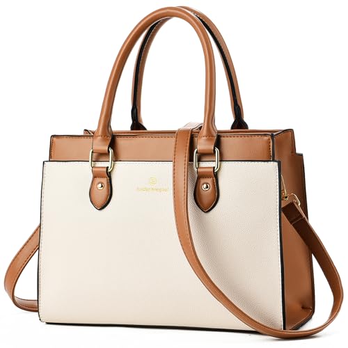 KURGOOL Handbags Purses for Women, Trendy Leather Dual-tone Tote Purse, ...