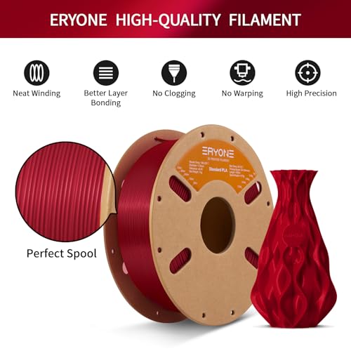 Image of ERYONE PLA Filament 3D Printer PLA Filament 1.75mm + /- 0.03mm, PLA Filament 1KG Cardboard Spool(2.2LBS), Rose