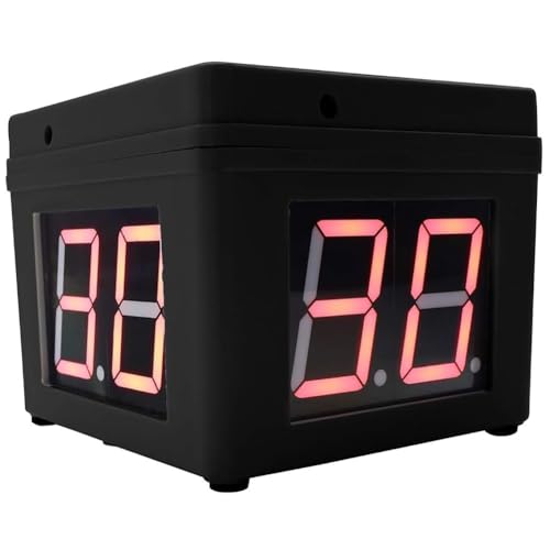 Poker Chess Shot Clock, Countdown Stopwatch for Private Poker Chess Casinos, 4-Sides Cube Timer, 20/30 Sec and Custom Time, Three Color Choose(Black)