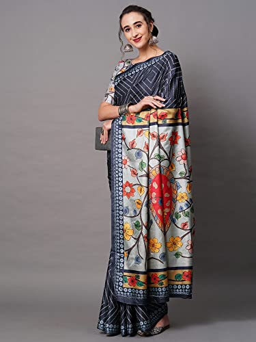Image of AKHILAM Women's Dola silk Bandhani Saree With Unstitched Blouse Piece (Multicolored 7TISHA7 Parent)