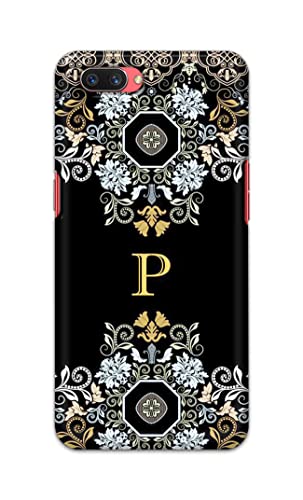 Image of Printed Hard Back Cover Case for Oppo A3s | Oppo A5 2018 | Realme C1 | Realme C1 2019 Back Cover (Alphabet P) -1803
