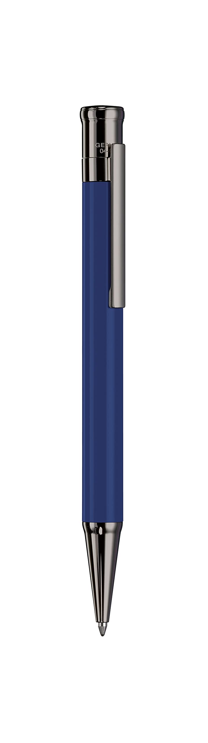 Otto Hutt design 04 Kugelschreiber 001-18828 – Kuli mit hochwertiger Beschichtung, glänzender Oberfläche in der Farbe Kornblumenblau – Mit Großraummine M, blau