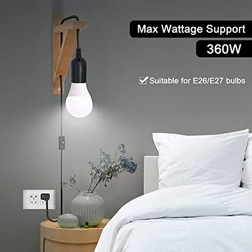 Pendant Light Cord 9.8Ft Hanging Lights With Plug In Cord E26/E27 Socket Extension Hanging Lantern Cord Cable With On/Off Pendant Light Cord For Kitchen Room Or Plant Growth Light Pendant Light Cord #TOP1