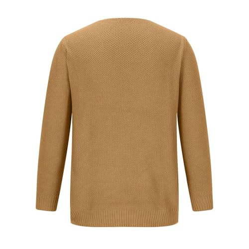Men's Fashion V-Neck Warm Outdoor Long Sleeve Knitted Sweater Top Lightweight Pullover Knitted Fall Winter Sweaters4