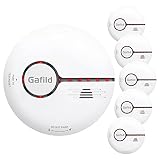 Gafild5er Set Rauchmelder, Rauchwarnmelder Feuermelder se't Fotoelektrischem Sensor, Batterie Austauschbar, Einfache Installation, Auto-Überprüfung, Entspricht EN14604 und TÜV
