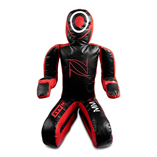 NAAX MMA Grappling Dummy Judo Punching Bag Dummy BJJ Wrestling Dummy Sitting Position Brazilian JIU Jitsu Submission Self Defense Training Wrestling Vinyl Dummy UNFILLED