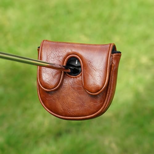 Craftsman Golf Premium Leather Brown Blade Mallet Putter Cover Driver Fairway Wood Headcover Cover Magnetic Closure for DF3 by CRAFTSMAN GOLF - Image 5