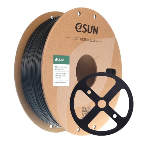 Image of eSUN Carbon Fiber PLA Filament 1.75mm, Matte Texture 3D Printer Filament Carbon Fiber Reinforced PLA for Fast Printing, 1KG Spool (2.2 LBS) 3D Printing Filament for 3D Printers, Black