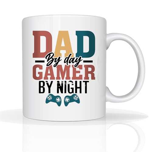 Image of Star Online Gamer By Night Dad Mug Gifts for Dad Fathers Day Mug from Daughter & Son Birthday Gift for Daddy 11oz Ceramic Coffee Mugs