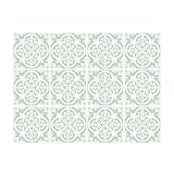 Adreamer90 Light Green Vinyl Wallpaper Tile Stickers 5.91 x 5.91 in Peel&Stick On Backsplash,Self Adhesive Backsplash Tile Decals for Kitchen Bathroom Laundry Shower Decor(12 Pcs)