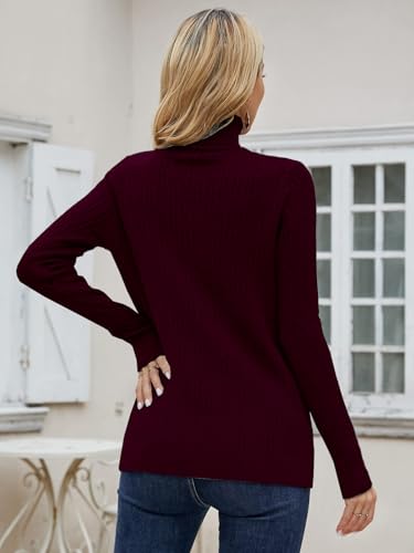 Image of SANGTREE Women's Cable Knit Sweater Long Sleeve Turtleneck Tops | Breathable and Warm Fabric Adapts to Climate Change,Making It Ideal for Autumn,Winter and Transitional Spring Days.