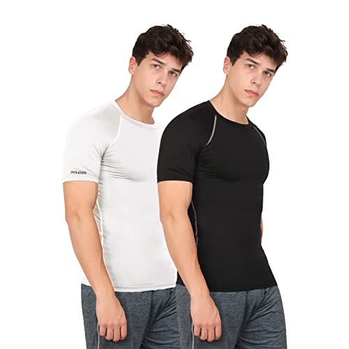 Image of WMX Men's Compression Shirts Athletic Short Sleeve Quick Dry Base-Layer Workout Running T-Shirt Sports Active Fitted Tops