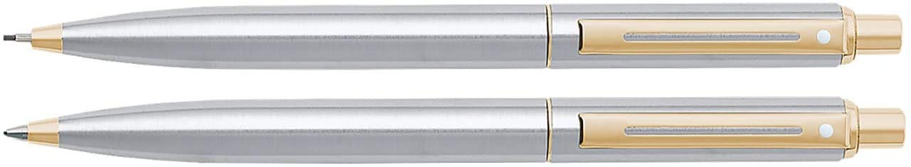 Sheaffer Sentinel Brushed Chromel Gold Tone Trim Ballpoint Pen & 0.7mm Pencil Set 95762 product thumbnail 3