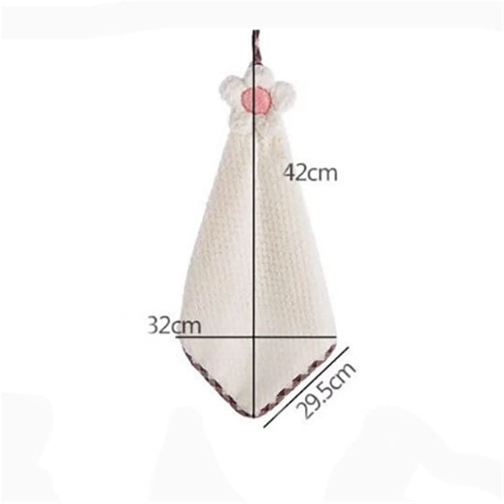 Essuie-Mains Dessin animé Mouchoir Doux séchage Rapide Absorbant Cuisine Salle de Bain Serviette Accessoires pour la Maison (Argento comme Le Montre l'image)