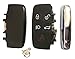 Smart Key Fob Case Shell for Land Rover Range Rover Sport LR2 LR4 Evoque 5 Buttons Keyless Entry Remote Replacement Cover Casing (Black)
