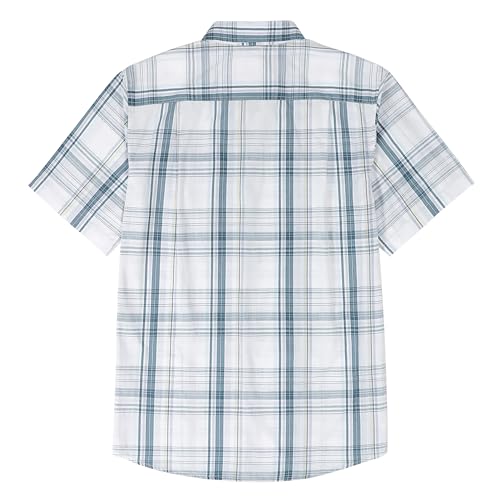 Dubinik® Mens Short Sleeve Button Down Shirts Soft Breathable Summer Vintage Regular Fit Lightweight Men's Casual Shirt2