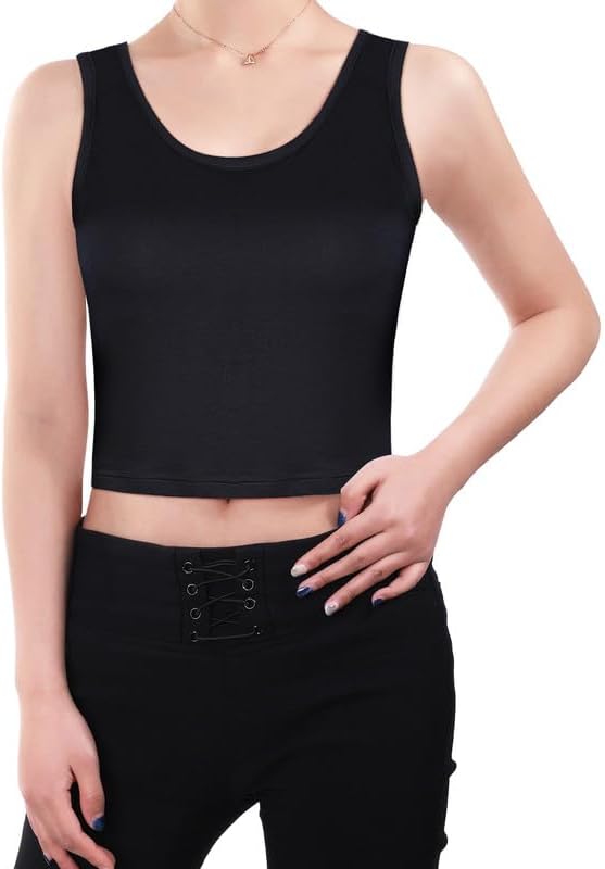Boao 4 Pieces Basic Crop Tank Tops Sleeveless Racerback Crop Top for Women - Image 7