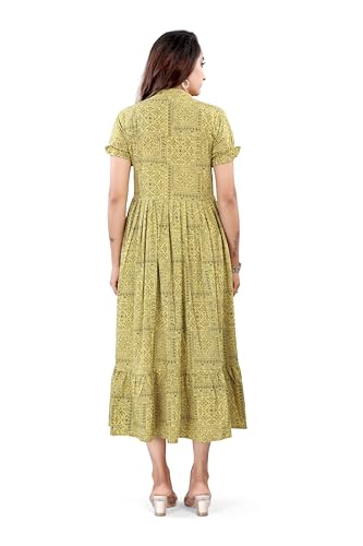 Image of B2F Women's Flared Anarkali Maternity Dress, Feeding Kurti with Concealed Zip for Pre & Post Pregnancy