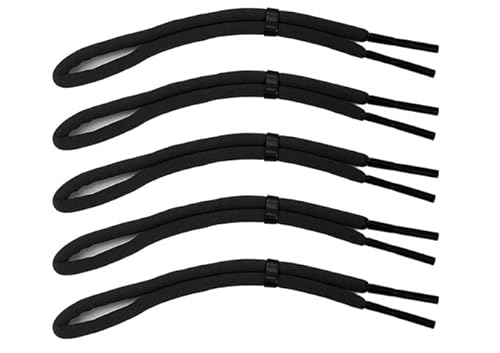 FASOTY 5 Pcs Floating Sunglass Strap Adjustable Floating Foam Glasses Strap Eyewear Retainer Safety Sport Sunglasses Strap Unisex (Black)