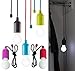 GardenTastico Decorative and Portable LED Bulb Light On A Pull-Rope | Outdoor, Kids Room, Dorm Room, Reading Lamp, Decoration | Set of 4 (Red, Orange, Green, Yellow) | Battery Operated | 44-Inch Cord