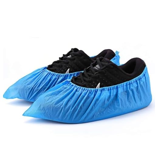 OGUNUOKI Shoe Covers Disposable Recyclable -100 Pack(50 pairs) 15.7'' Hygienic Shoe & Boot Covers Waterproof Non-slip Shoe Booties for Indoors (Large Size - Up to US Men's 11 & US Women's 13)