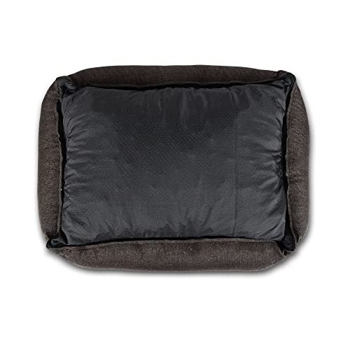 Image of Orthopaedic Dog & Cat Bed with Super Soft Sherpa On Top and Textured Fabric On Wall (Pack of 1, Brown, Size: M, 31X23X9 Inches)