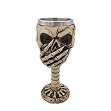 BAYINBROOK 3D Cáliz de Calavera en Acero Inoxidable, Cáliz Gótico en Forma de Calavera, Idea de Regalo Creativa para Halloween, Vaso Único con Estilo Vintage (A)