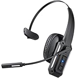 Noise-Cancelling Microphone for Clear Calls - Block out 98% of background noise with the CPTEA single ear Bluetooth headset’s advanced noise-cancelling microphone. Perfect for truck drivers, remote workers, call center agents, and students, this wire...
