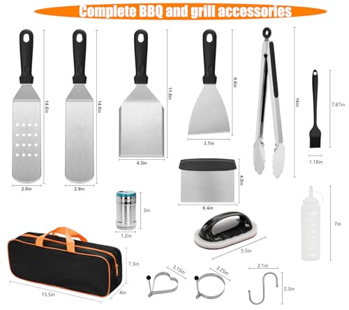 Kit accessoires pour barbecue 28pcs en acier inoxydable noir - 3