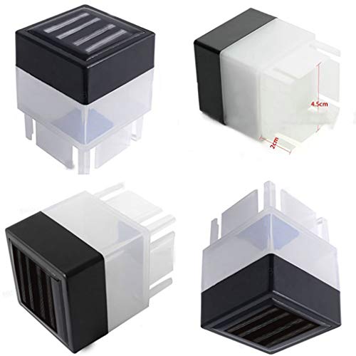 4 - Pack Solar Light,Solar Powered Outdoor LED Square Fence Light Garden Landscape Post Deck Lamp LED Step Light,Illuminates Stairs Patio Deck Yard Garden Outsides,Path,Fence Post lamp (Warm Yellow)