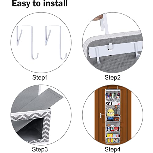 Victor's Super Neat Looking Door Over Hanging Organizer,Behind The Storage Organizer With Hook And Large Clear Windows, Wall File (1 Pack B-Wave-Grey) #TOP6