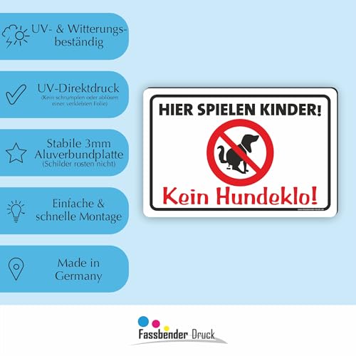 HIER SPIELEN KINDER/KEIN HUNDEKLO - Kein Hundekot/T-024 (30x20cm Schild)