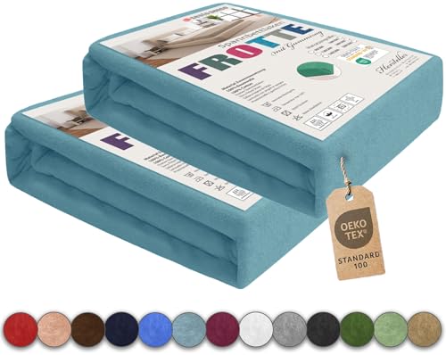 Sesto Senso Juego de 2 Sábanas Bajeras Ajustables 160x200 Azul, Rizo, 100% Algodón, Variedad Colores