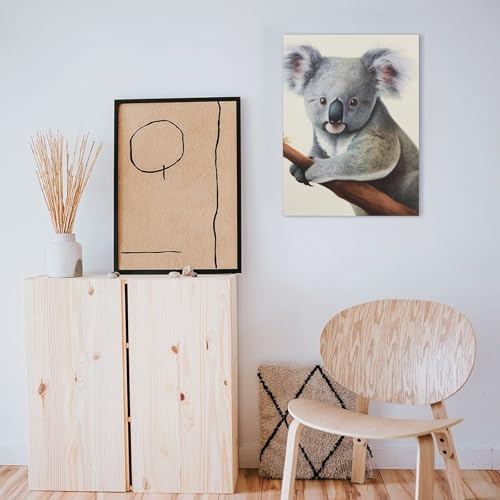 Toile murale koala cadeau de naissance ou d'anniversaire avec cadre - 7