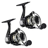 Goture 2Pcs Ice Spinning Fishing Reel Ice Fishing Combo - Size 500, Right/Left Handle Position, Light Weight, Ultra Smooth for Ice Fishing