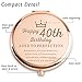 Daricano 40th Birthday Gifts for Women, Best Female Presents for 40 Year Old, Personalized Engraved Compact Mirror Gift Ideas for Her Ladies Daughter Sister Wife Aunt Friends Mom