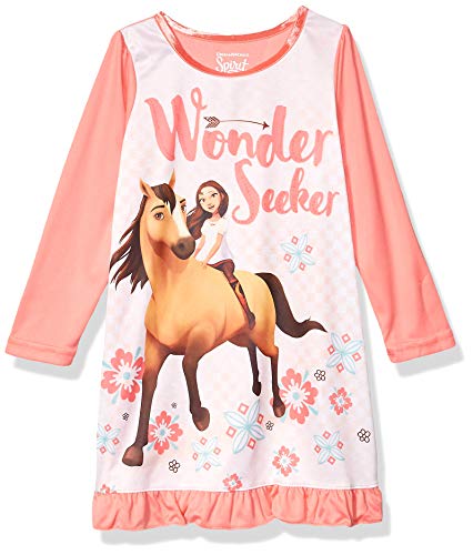 DreamWorks Girls' Big Nightgown, Spirit - Wonder Seeker, 8