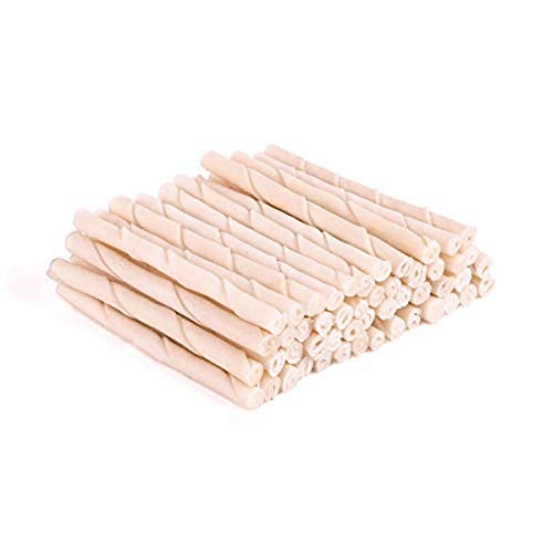 Kazoo White Twisted Stick Dog Treat, 50 Count