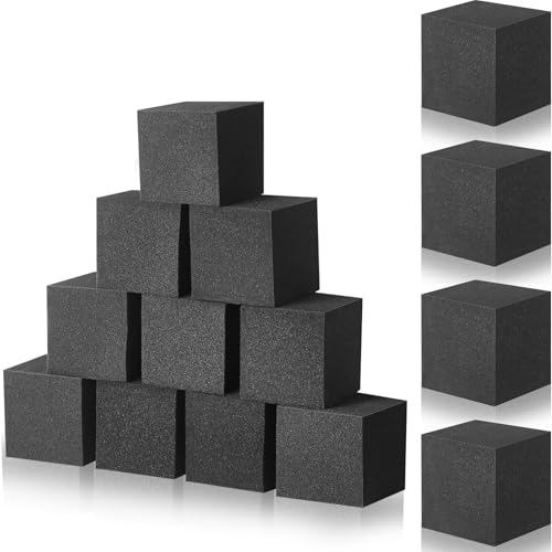 Treela 10 Pieces Foam Pit Blocks Foam Gym Cubes 4 x 4 x 4 in Protective Trampoline Padding for Gymnastics Parkour Courses Trampoline Arenas BMX (Gray)