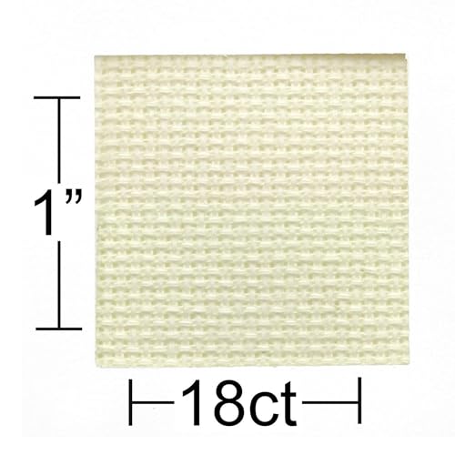 Image of Essentials By Leisure Arts Aida Cloth, 18 Count, Ivory, Cross Stitch Fabric, Embroidery Fabric, Cross Stitch Supplies for Crafting, Stitching, and Sewing Projects 15X18