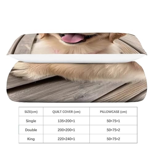Housse de couette chiots douce en microfibre 135x200cm pour des nuits tendres d'enfant