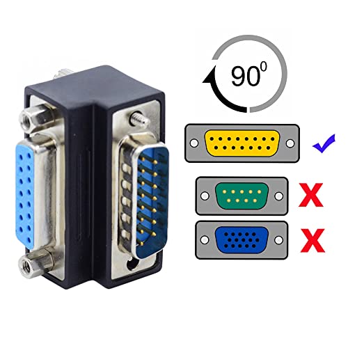 NFHK Up 90 Degree Angled DSUB D-subminiature 15pin Male to Female Extension Adapter DB Connector - Image 3