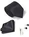 YOUXINREN ties for Men fashion Mens Ties Set and Pocket Square Cufflinks Business Wedding Present Box (0533-Black 2)